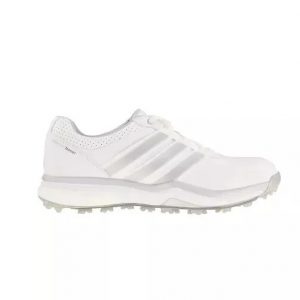 Alternative view of Adidas Ladies Adipower Boost 2 Golf Shoes- White/Silver - Size UK 4