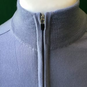 Mens Dunning Merino Wool Crew Neck Mid Blue Golf Sweater - Small 38-40" - Image 3