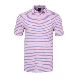Mens Dunning Short Sleeved Striped Pique Golf Polo Shirt- Small 40-42"