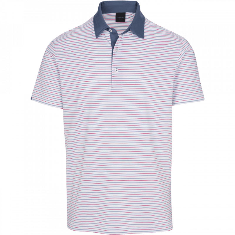 Dunning Golf Elswick Jersey Polo Shirt - 40-42" Chest - White/Fragment/Poppy