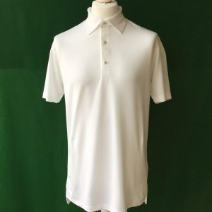 Mens Dunning White Short Sleeved Golf Polo Shirt- Small 40-42"