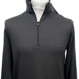 Dunning 1/4 Zip Golf Pullover - Size Small 40-42" Chest - Black Heather.