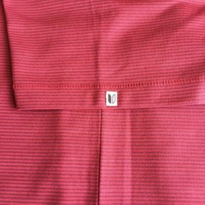 Mens Linksoul Martin Stripe Short Sleeve Currant Golf Polo - Large - 44" Chest - Image 2