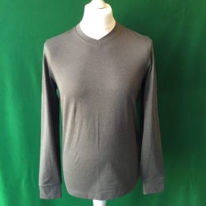 Mens Dunning Taagan V-Neck Clove Heather Fleece - Small 38-40"