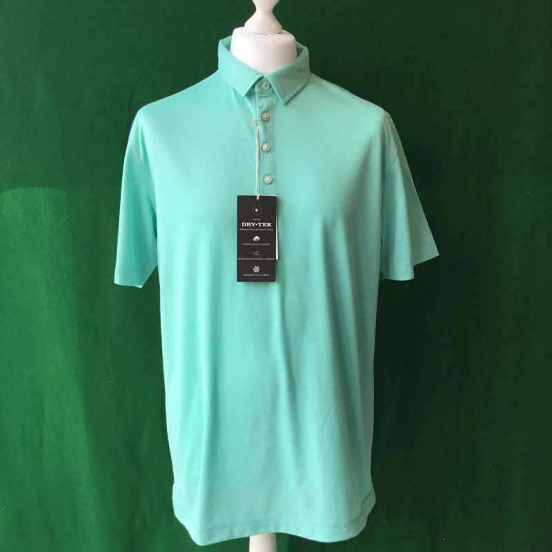 Mens Linksoul Dry Tek Short Sleeve Aloe Green Golf Polo - Large - 44" Chest