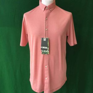 Mens Linksoul Hybrid Oxford Short Sleeve Papaya Golf Shirt - Large - 42" Chest