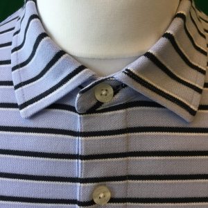 Mens Dunning Short Sleeved Striped Pique Golf Polo Shirt- Small 40-42" - Image 2