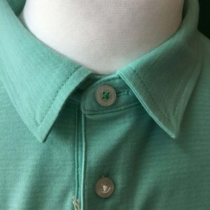 Mens Linksoul Martin Stripe Short Sleeve Aloe Green Golf Polo - Large - 44" Chest - Image 2