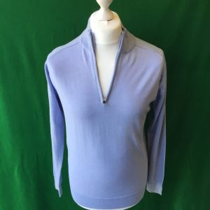 Mens Dunning Merino Wool Crew Neck Mid Blue Golf Sweater - Small 38-40" - Image 4