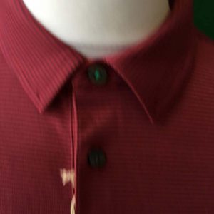 Mens Linksoul Martin Stripe Short Sleeve Currant Golf Polo - Large - 44" Chest - Image 3