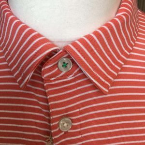 Mens Linksoul Thin Stripe Short Sleeve Papaya Golf Polo - Large - 44" Chest - Image 3