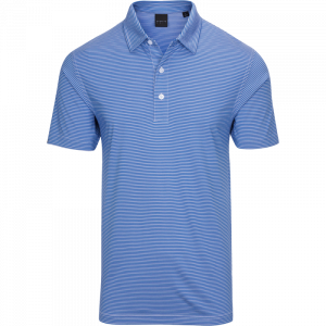 Dunning Golf Selkirk Coolmax Polo Shirt - 40-42" Chest - Sodalite/White