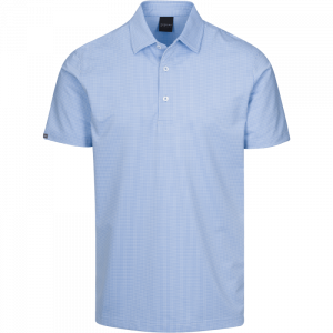 Dunning Golf Farley Jacquard Polo Shirt - Small 40-42" Chest - Surf Blue/White