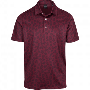 Dunning Golf Lisby Jersey Polo Shirt - 40-42" Chest - Claret/Halo