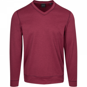 Dunning Golf V Neck Pullover - Small 40-42" Chest - Claret Heather