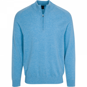 Dunning Golf Lagmore Wool & Cashmere 1/4 Zip Sweater - 40-42" Chest - Cayman Heather