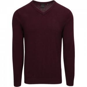 Dunning Golf V Neck Pullover - Small 40-42" Chest - Claret Heather