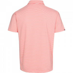 DUNNING HELSBY STRIPE JERSEY POLO 40-42" Chest-Pink Salt/White - Image 2