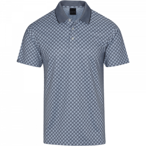 DUNNING LEAF PATTERN POLO 40-42" Chest- OXFORD BLUE/BLACK