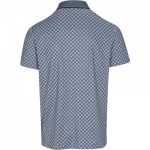 DUNNING LEAF PATTERN POLO 40-42" Chest- OXFORD BLUE/BLACK - Image 2