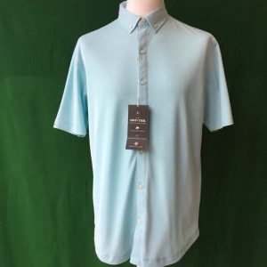 Mens Linksoul Hybrid Oxford Short Sleeve Spearmint Golf Shirt - Large - 42" Chest