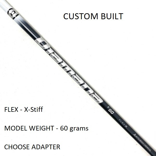 Mitsubishi Diamana S+60 X-Stiff Flex Shaft Driver Shaft - Custom Built
