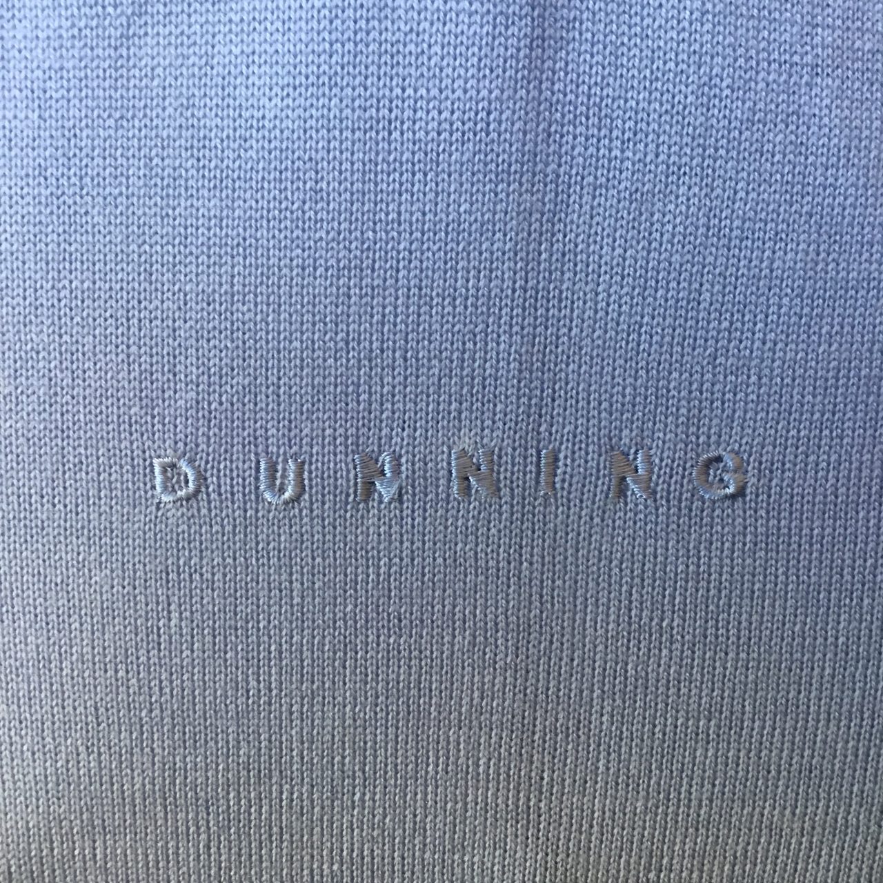 Mens Dunning Merino Wool V-Neck Mid Blue Golf Sweater - Small 38-40" - Image 2