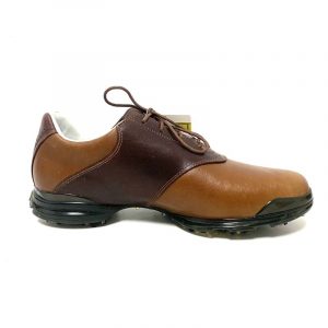 Alternative view of Adidas Adipure Saddle Leather Golf Shoes - Tan/Redwood - Size UK 8.5