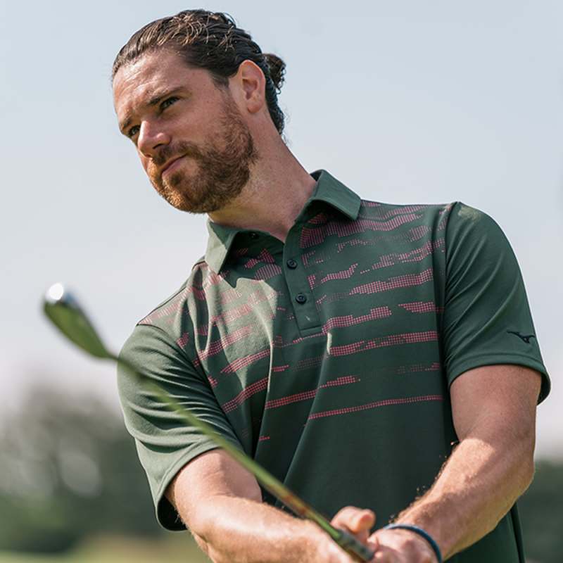 New 2021 Mizuno Mens Breath Thermo Winter Jacquard Polo Shirt - Choose Colour & Size - Image 3
