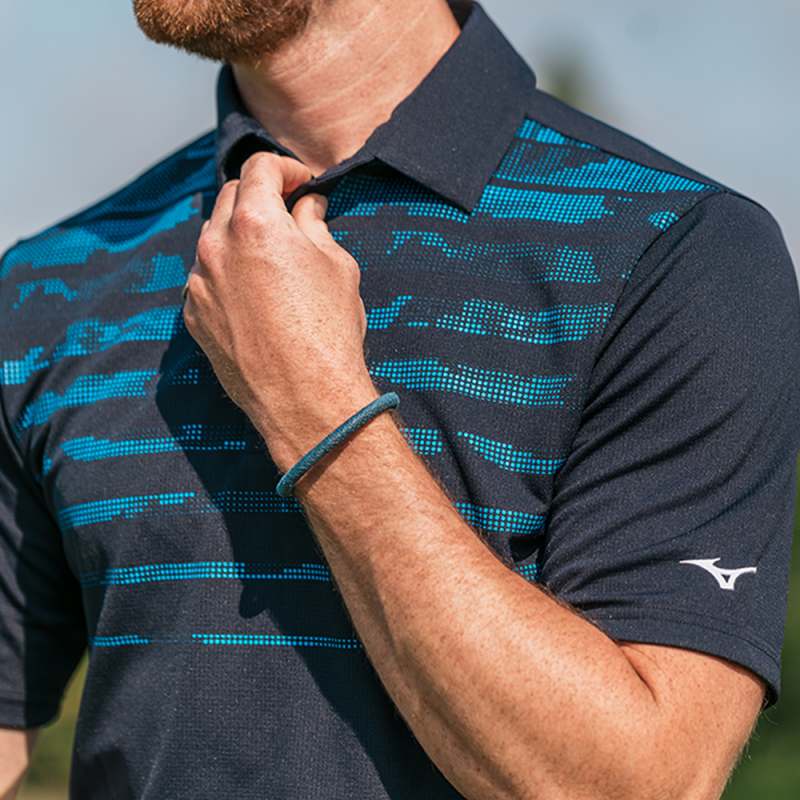 New 2021 Mizuno Mens Breath Thermo Winter Jacquard Polo Shirt - Choose Colour & Size - Image 4