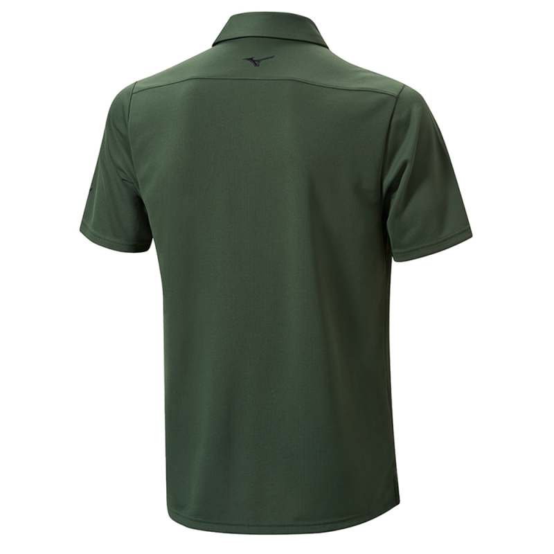 New 2021 Mizuno Mens Breath Thermo Winter Jacquard Polo Shirt - Choose Colour & Size - Image 2