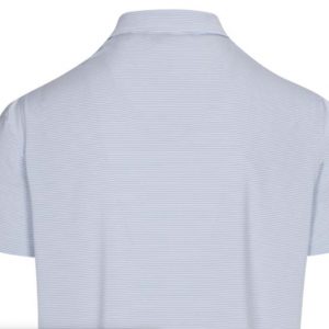 DUNNING HELSBY STRIPE JERSEY POLO 40-42" Chest-Oxford Blue/White - Image 2