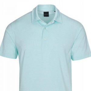 DUNNING HELSBY STRIPE JERSEY POLO 40-42" Chest- Riviera/white