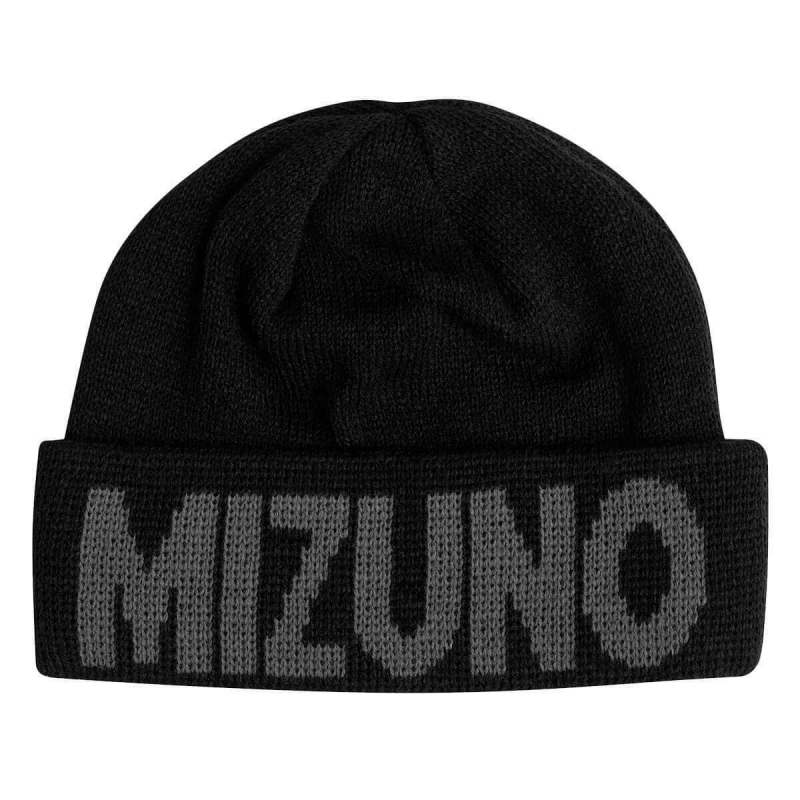 Mizuno Mens 2020 Breath Thermo Fold Up Logo Golf Beanie - Black
