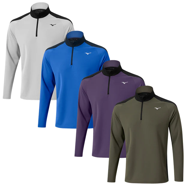 Mizuno Winter Breeze Golf Long Sleeved 1/4 Zip Mid Layer - Choose Colour & Size