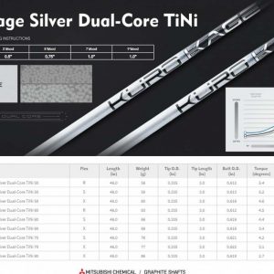 Alternative view of Kuro Kage Silver Dual Core TiNi 80 X-Stiff Driver Shaft - Custom Built