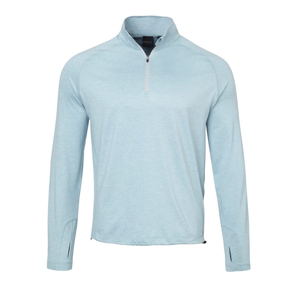 Mens Dunning Heathered Quarter Zip Long Sleeved Golf Top- Small 40-42"