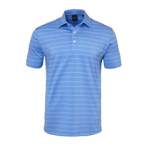 Mens Dunning Short Sleeved Striped Pique Golf Polo Shirt- Small 40-42"