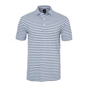Mens Dunning Short Sleeved Striped Pique Golf Polo Shirt- Small 40-42"