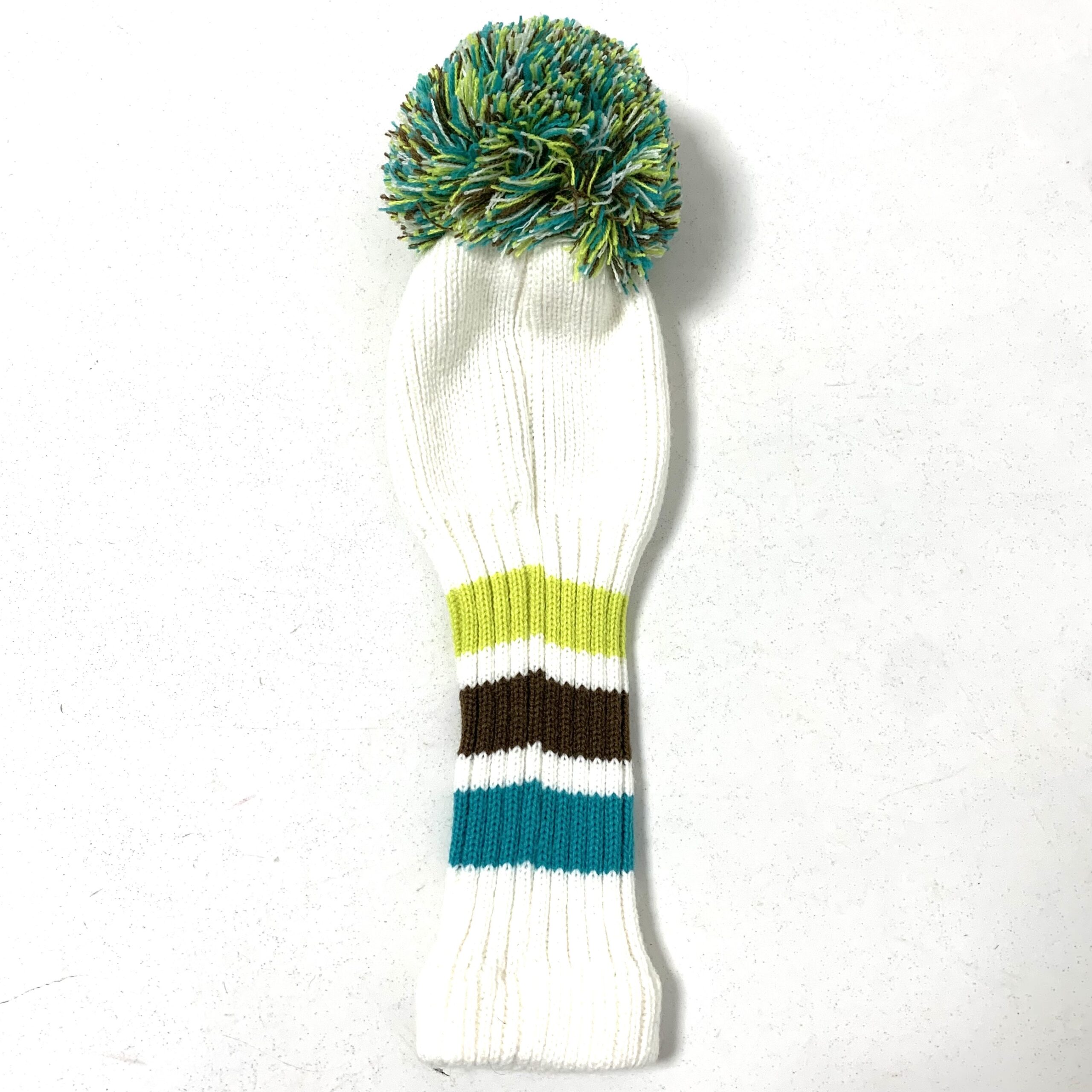 Callaway #3 Fairway Wood Knitted Head Cover - White, Brown, Yellow and Blue - Image 2