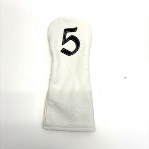 Vessel Leather #5 Wood Head Cover - White / Black