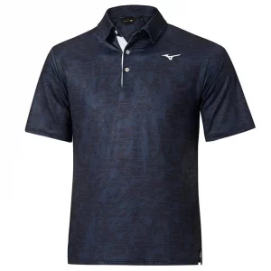 Mizuno Mens Quick Dry Hazard Golf Polo - Navy - Medium