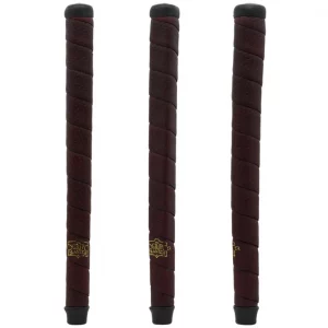 The Grip Master Classic Wrap Leather Pistol Putter Grip - Dark Brown & Gold