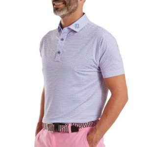FootJoy Men's Nautical Flag Print Lisle Golf Polo Shirt