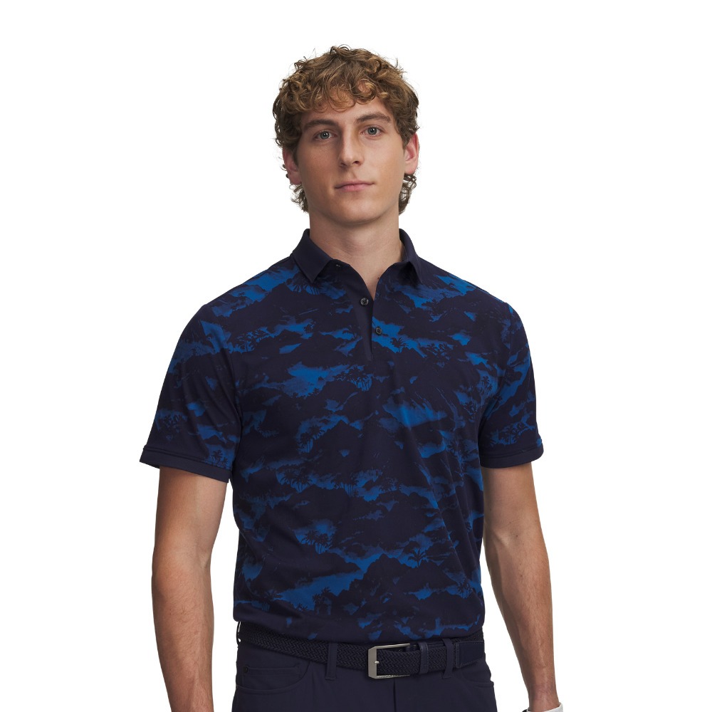 Under Armour Men's ArmourDry Print Rib Golf Polo Shirt