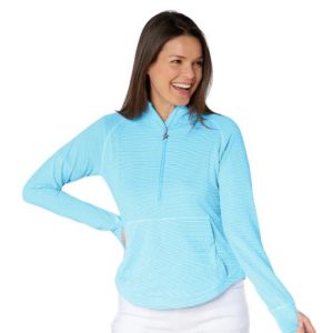 Swing Out Sister Ladies Lottie Stripe 1/4 Zip Golf Midlayer