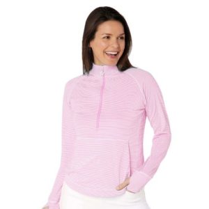 Swing Out Sister Ladies Lottie Stripe 1/4 Zip Golf Midlayer