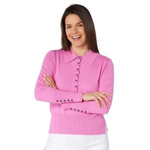 Swing Out Sister Ladies Blush Golf Sweater