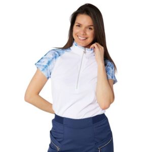 Swing Out Sister Ladies Paradise Cap Sleeve Zip Top