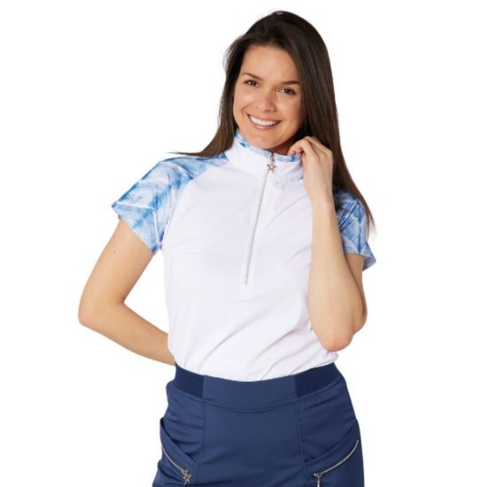 Swing Out Sister Ladies Paradise Cap Sleeve Zip Top